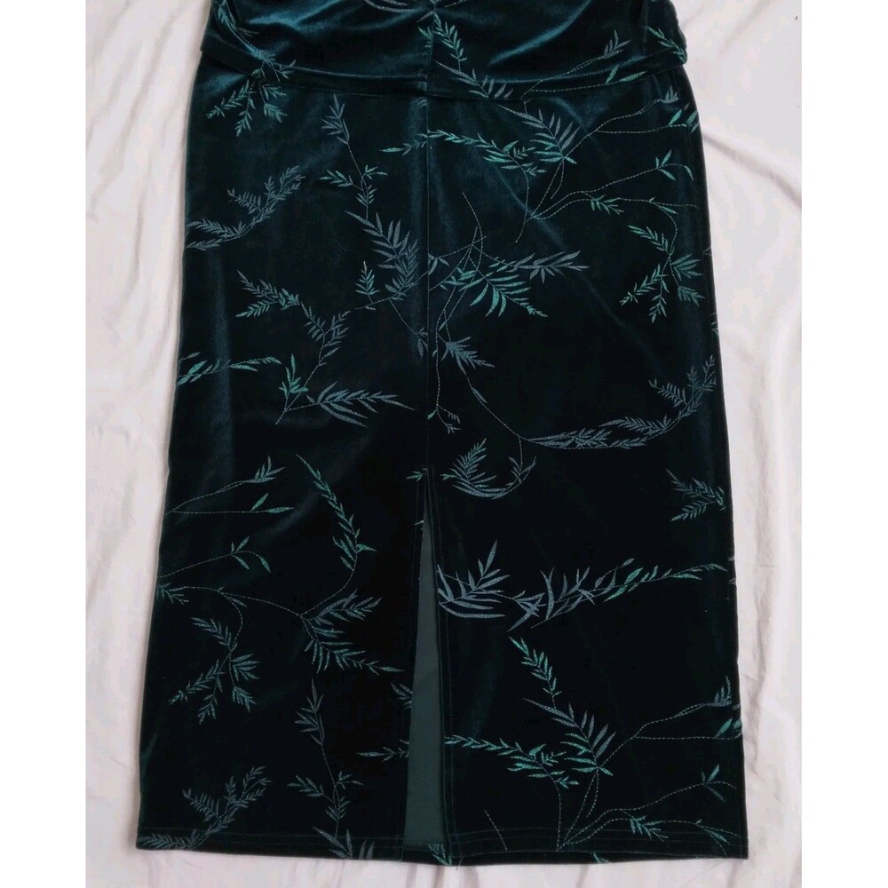 Vintage Kathie Lee Womens Velvet Maxi Dress Dark Green Holiday Women's Large - Picture 11 of 12